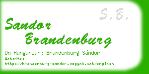sandor brandenburg business card